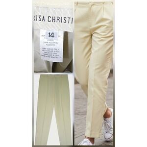 Marisa Christina Pleated Pants Womens Size 14 32x31 Linen Rayon Lagenlook Usa
